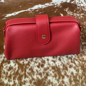 Red Faux Leather Crossbody purse